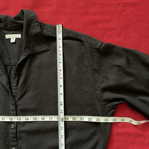 Free Assembly Sz XXL Black Button up; Tie and Elastic Waist Long Sleeve Romper - Picture 14 of 16